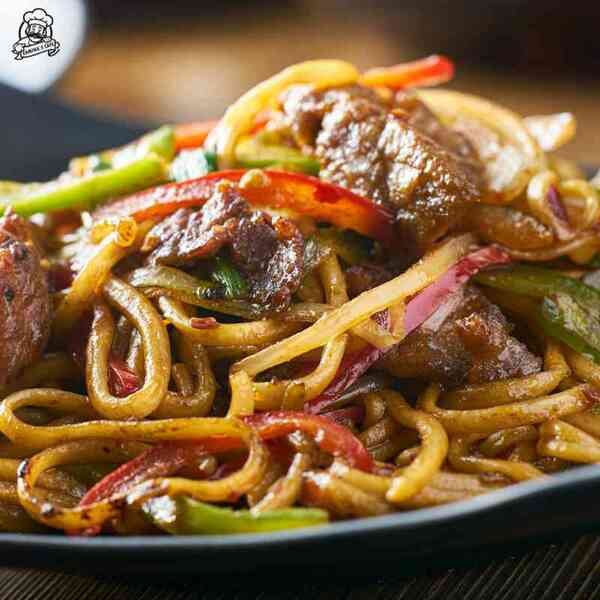 Enjoy our Beef Yakisoba, a flavorful japanese beef curry dish with stir-fried noodles, vegetables, and tender beef for a savory meal.