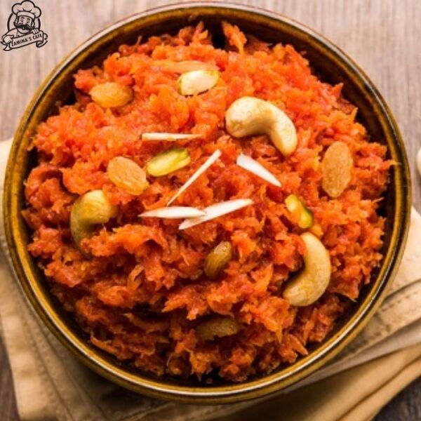 Enjoy our Gajjar Halwa, a delightful asian dessert made with grated carrots, milk, and sugar, perfect for a sweet treat.