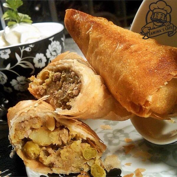 Enjoy our Meat Samosa, a crispy and savory asian party food filled with spiced meat, perfect for any gathering.Order Online!